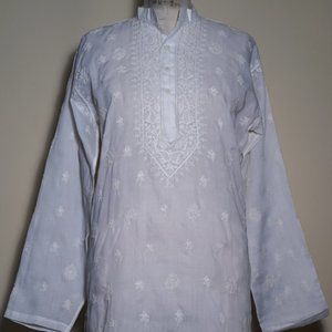 Knee Length Wedding Kurta Cotton Top - Medium